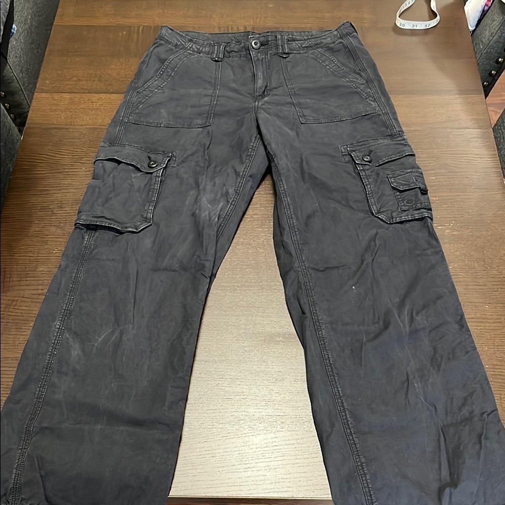 American Eagle Outfitters Black Straight Leg Cargo Pants